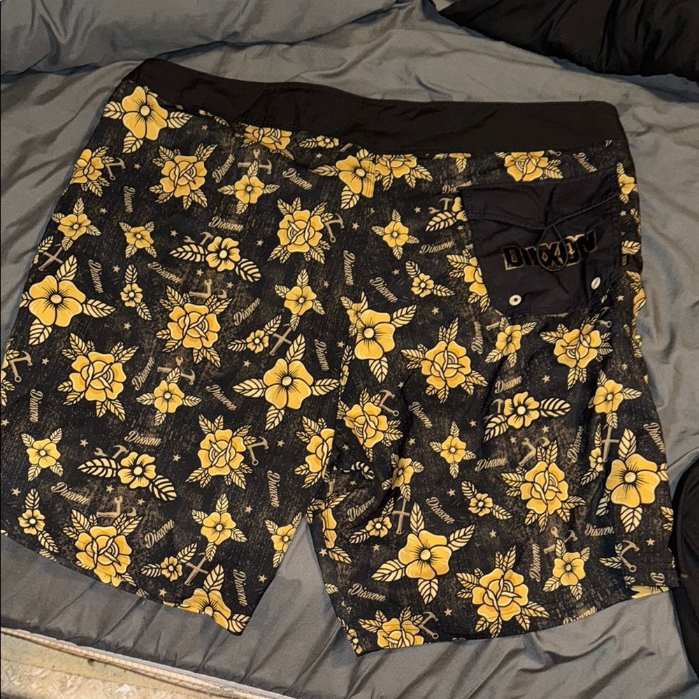 Dixxon Size 46 Men's Black and Yellow Swim Shorts - Picture 3 of 4